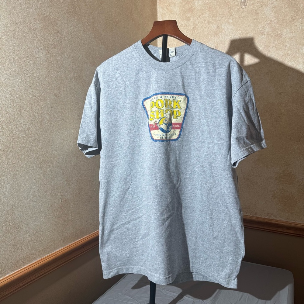 Vintage Steve & Barry's Gray Pork Chop Graphic Tee Size:XL